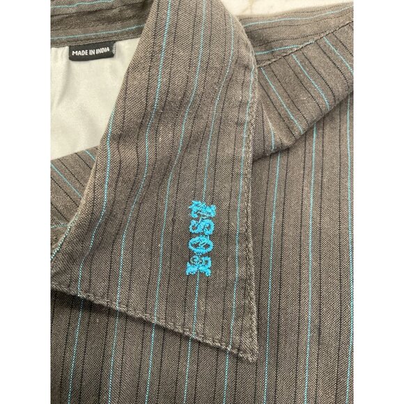 LOST Enterprises Mens Long Sleeve Striped Button Down Shirt Surf Size XL - Picture 4 of 10